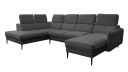 Canapé panoramique avec têtières amovibles JUVIGNAC gris foncé