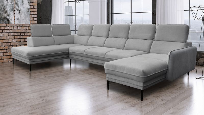 Canapé panoramique JUVIGNAC XL gris clair