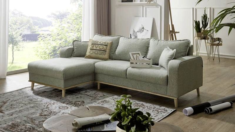 Canapé d'angle à gauche BERNIS convertible