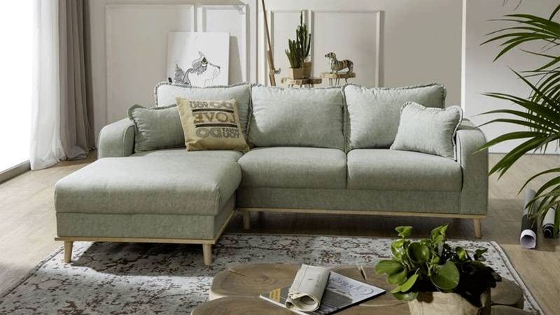 Canapé d'angle à gauche BERNIS style scandinave