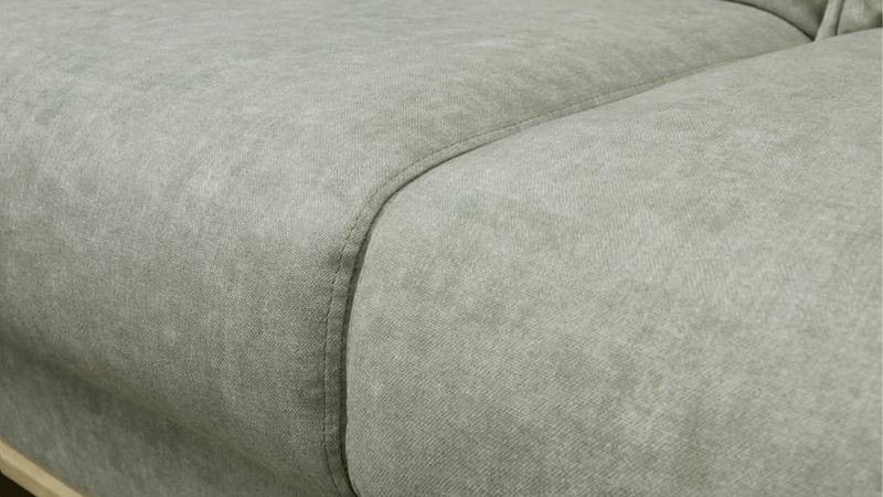 Canapé d'angle à gauche BERNIS style scandinave pieds bois tissu antitaches