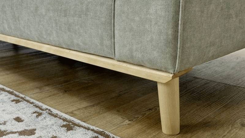 Canapé d'angle à gauche BERNIS pieds bois