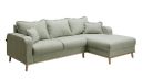 Canapé d'angle à droite BERNIS convertible style scandinave dossier coussins