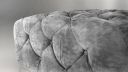 Pouf CASSIS gris style Chesterfield pieds noir