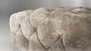 Pouf CASSIS beige design Chesterfield pieds noir