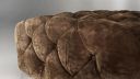 Pouf CASSIS marron style Chesterfield pieds noir