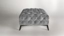 Pouf CASSIS design Chesterfield pieds noir vintage gris