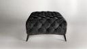 Pouf CASSIS design Chesterfield pieds noir vintage gris anthracite
