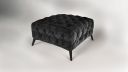 Pouf CASSIS gris anthracite design Chesterfield pieds noir