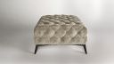 Pouf CASSIS beige style Chesterfield pieds noir