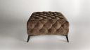 Pouf CASSIS design Chesterfield pieds noir vintage marron