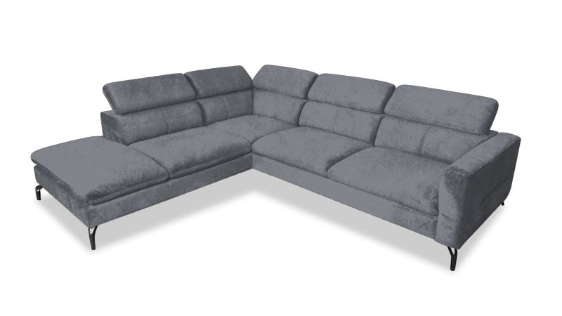 Canapé angle à gauche ANTIBES avec têtières amovibles