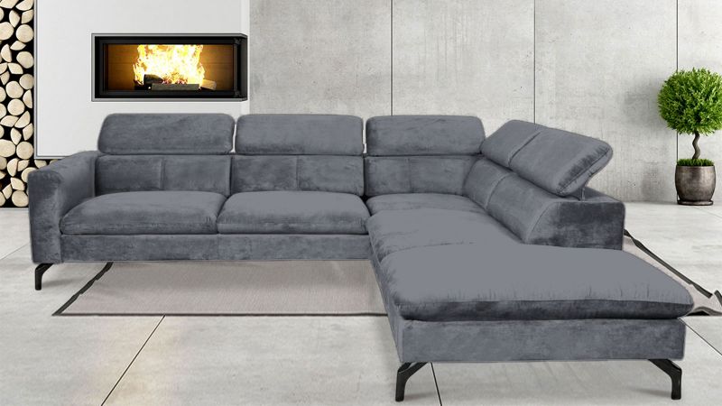 Sofa angle à droite ANTIBES gris