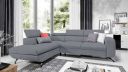 Sofa d'angle gauche AUBORD convertible avec coffre gris