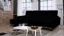 Canapé d'angle JUVIGNAC XL méridienne à gauche avec têtière noir