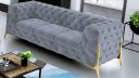 Canapé 3 places CASSIS BIS design Chesterfield avec pieds hauts or