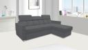 Canapé angle MALAGAS méridienne à droite avec têtières réglables
