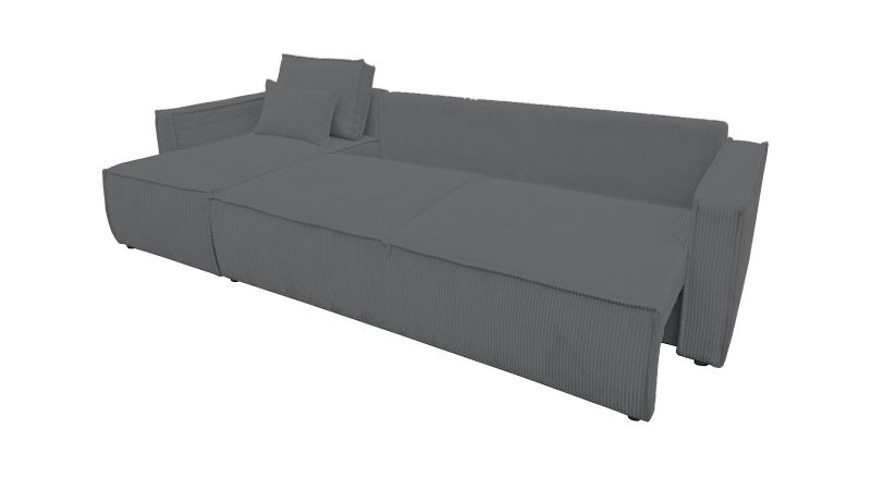 Sofa gris mate méridienne à gauche MANDUEL XL convertible