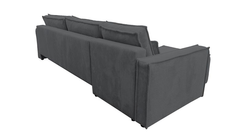 Divan gris mate méridienne à gauche MANDUEL XL convertible