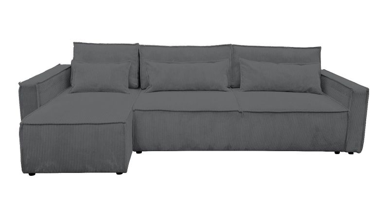 Canapé gris mate méridienne à gauche MANDUEL XL convertible