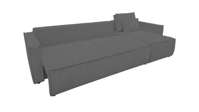 Canapé méridienne à droite gris ardoise MANDUEL XL convertible