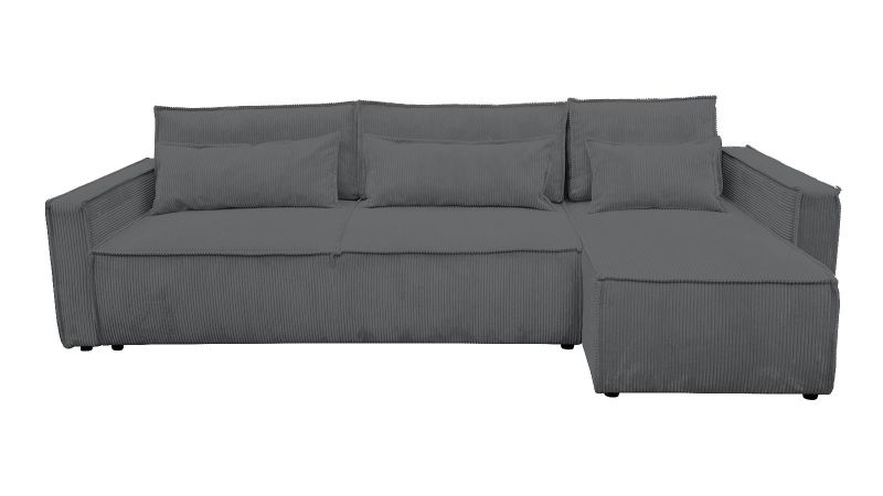 Canapé gris ardoise méridienne à droite MANDUEL XL convertible