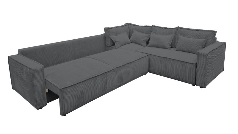 Canapé gris angle à droite MANDUEL convertible terminal