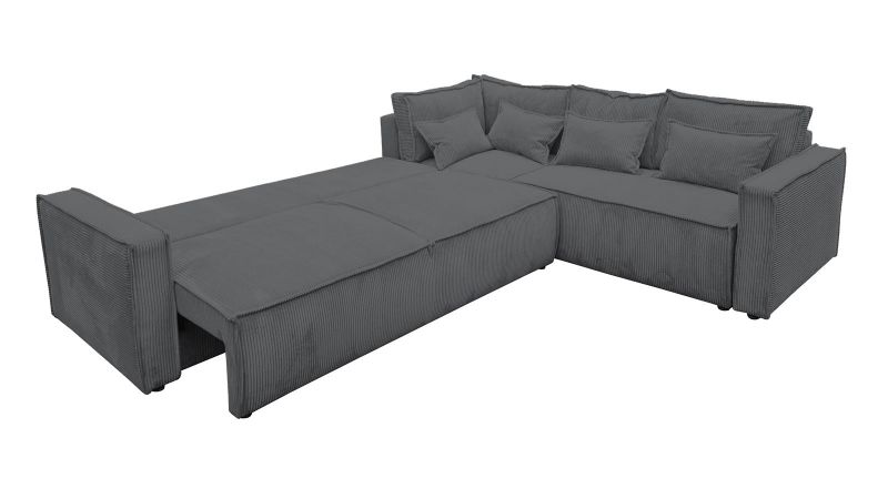 Sofa gris angle à droite MANDUEL convertible terminal