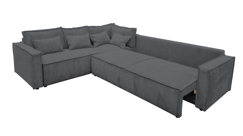 Canapé gris froid angle à gauche MANDUEL convertible terminal