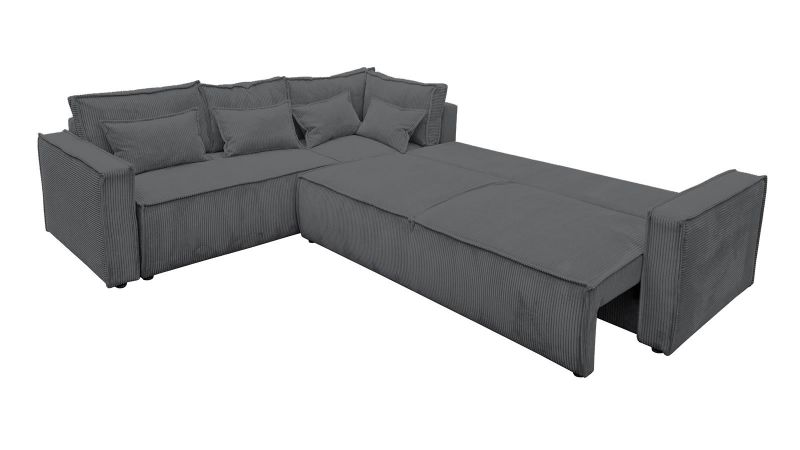 Divan gris froid angle à gauche MANDUEL convertible terminal