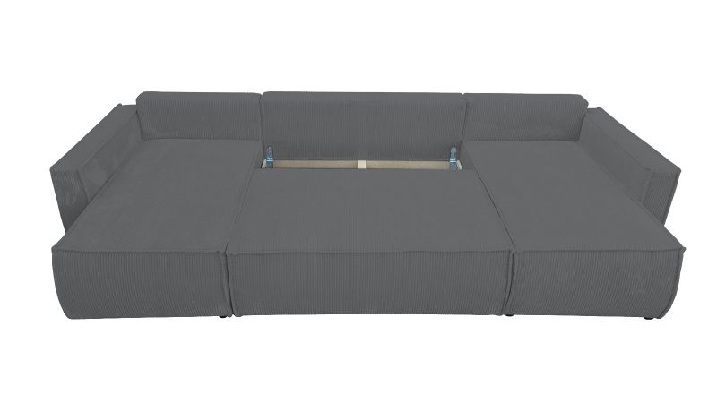 Sofa anthracite panoramique symétrique MANDUEL convertible