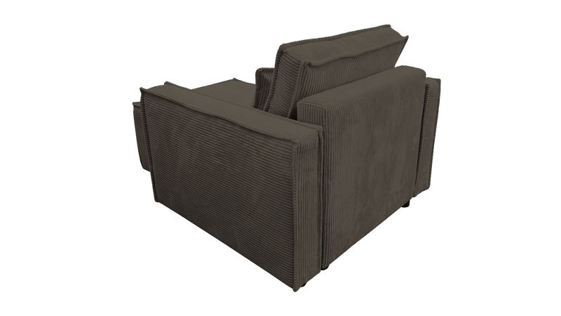 Fauteuil MANDUEL méridienne marron à accoudoir