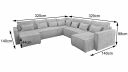 Dimensions canapé panoramique MANDUEL symétrique double méridiennes convertible