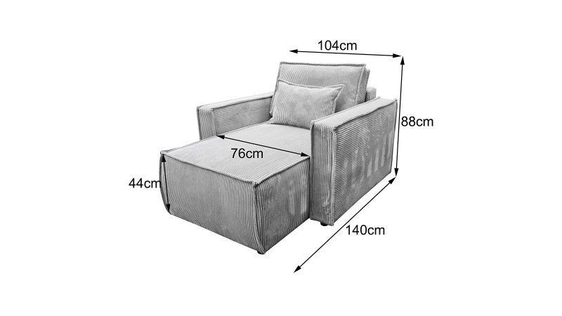 Dimensions fauteuil MANDUEL