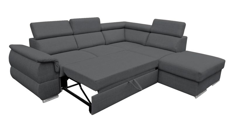 Canapé méridienne à droite GARDON MINI convertible avec coffre et têtières inclinables