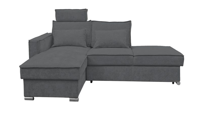 Canapé méridienne à gauche PALAVAS MINI convertible avec coffre et têtières inclinables