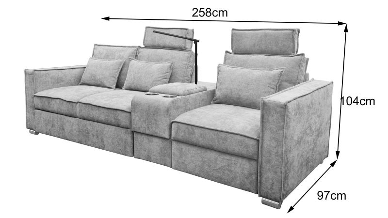 Canapé PALAVAS fauteuil et 2 places avec têtières et bar