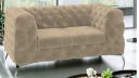 Canapé 2,5 places CASSIS design Chesterfield avec pieds argent