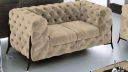 Canapé 2,5 places CASSIS BIS design Chesterfield avec pieds hauts noir