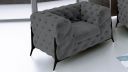 Fauteuil CASSIS BIS design Chesterfield avec pieds hauts noir