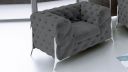 Fauteuil CASSIS BIS design Chesterfield avec pieds hauts argent