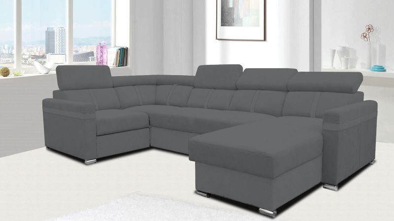 Canapé panoramique MALAGAS convertible avec têtières réglables