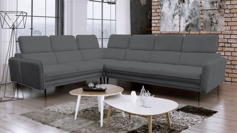 Canapé d'angle à gauche JUVIGNAC Terminal avec têtières