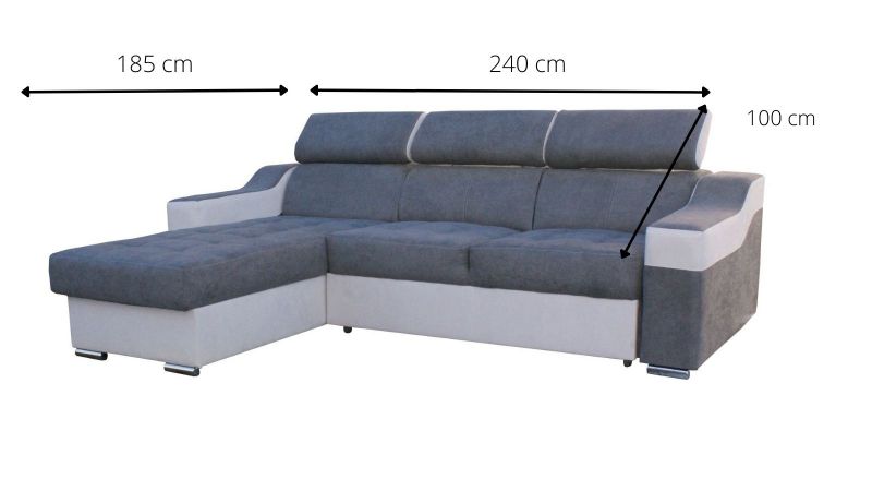 Canapé angle réversible ROGNAC convertible schéma