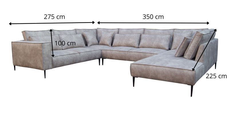 Canapé panoramique BEDARIEUX méridienne à droite schéma