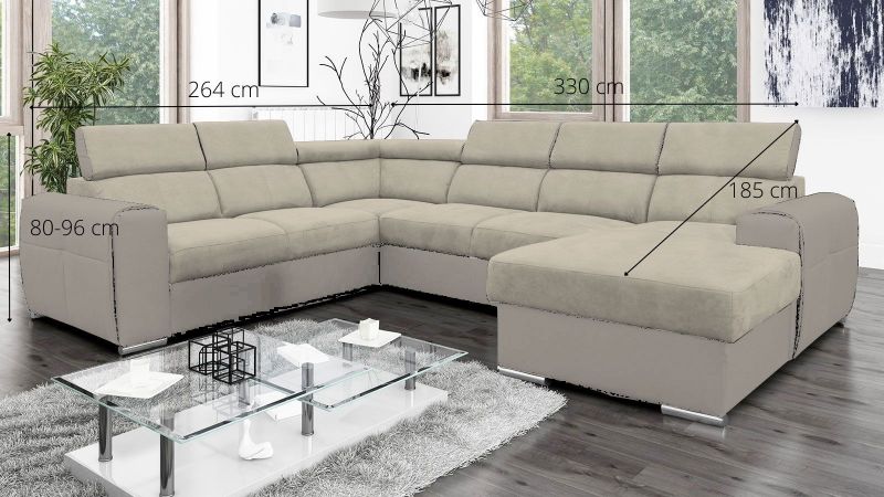 Canapé panoramique SETE méridienne à droite schéma