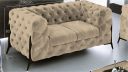 Canapé 2 places CASSIS BIS design Chesterfield avec pieds hauts noir schéma