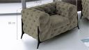 Fauteuil CASSIS BIS design Chesterfield avec pieds hauts noir schéma