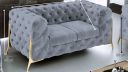 Canapé 2,5 places CASSIS BIS design Chesterfield avec pieds hauts or schéma