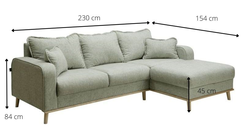 Canapé d'angle à droite BERNIS convertible schéma